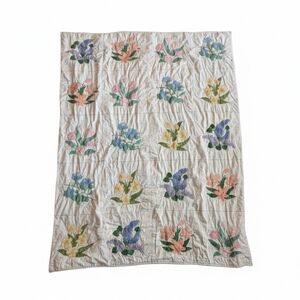 Vintage Floral Patterned Quilt 89"X 69"
